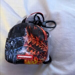 Sprayground Fiery Black and Orange Belt Bag